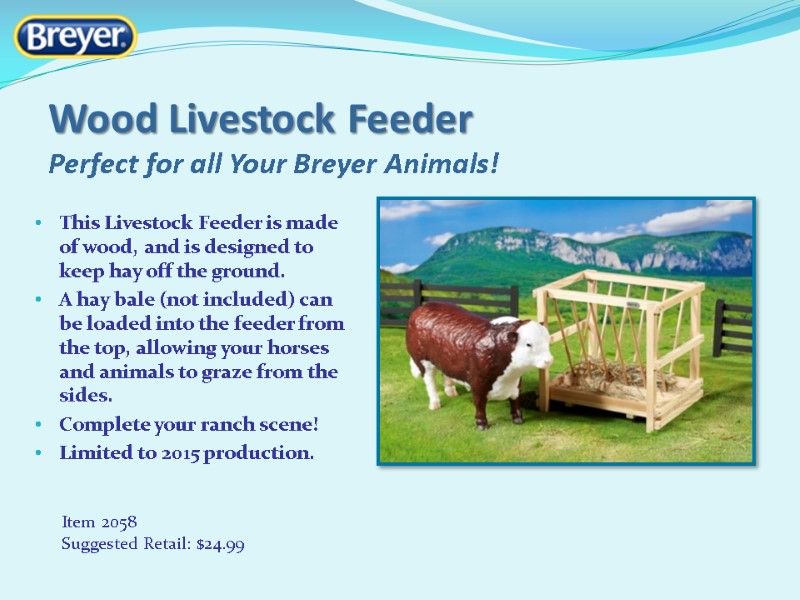 This Livestock Feeder is made of wood, and is designed to keep hay off